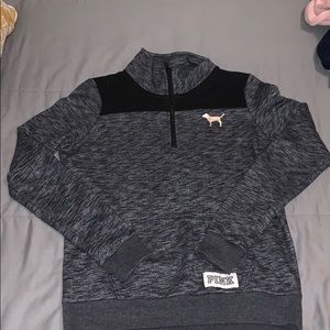 VS Pink quarter zip fleece grey